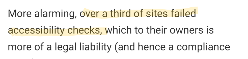 ”…over a third of sites failed accessibility checks…”