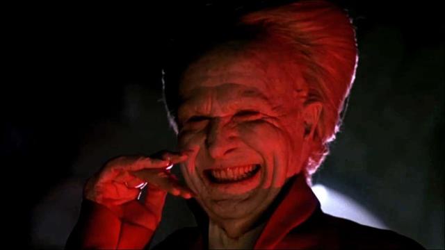 Young Gary Oldman as old Dracula laughing