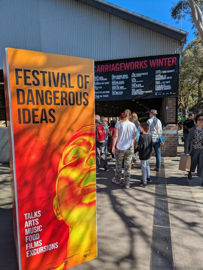 Entrance to Carriageworks for the Festival of Dangerous Ideas in Sydney