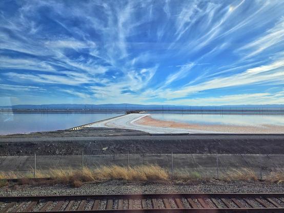 view of SF Bay salt ponds