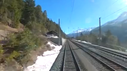 A short clip from a webcam at the front of a train.