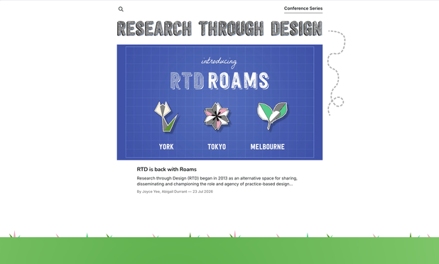 screenshot of a website with a grassy footer