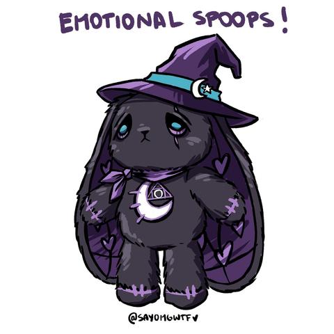 Quick doodle of Plushie Dreadfuls Melancholy Rabbit with a cute witchy hat for 'em halloween shenanigans