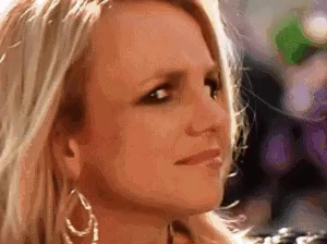 Britney Spears looking towards you with a very confused expression.