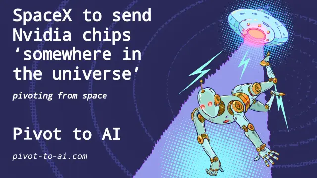 robot being beamed up to a flying saucer