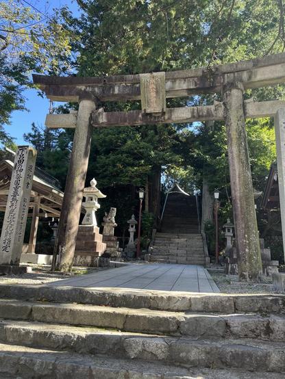 Local shrine with stone tori