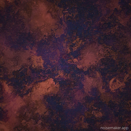 "Oxidize" uses swirling forms in rust red