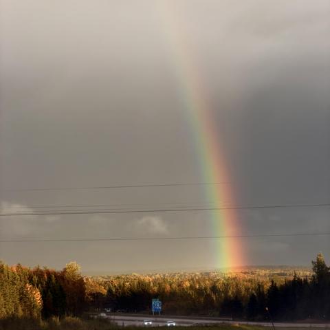Rainbow as seen from the shoulder of the Trans-Canada Highway near exit 4, Amherst, NS