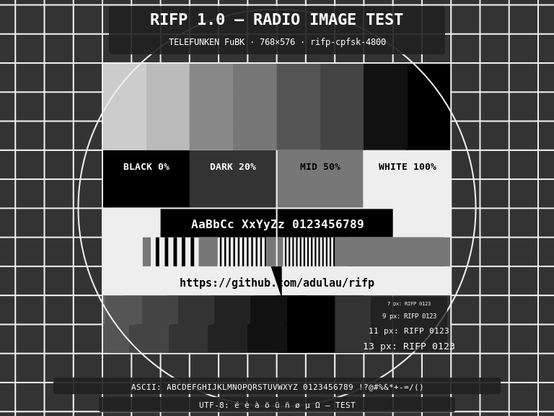 The Radio Image Framing Protocol (RIFP) is an experimental, extensible standard for sending images over low-rate radio links. I did a new version 1.1 with an extension to authenticate the images. The extension is now published as an Internet-Draft.