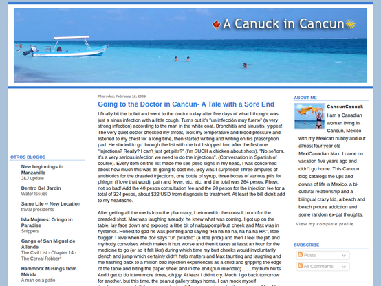 Screenshot of A Canuck in Cancun in 2009