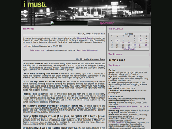 Screenshot of Patti Ann in 2002