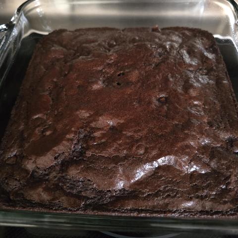 A pan of brownies.