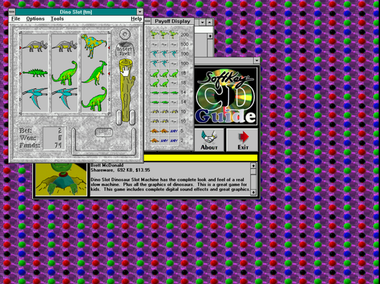 Dino slots running in 256 colors on win31
