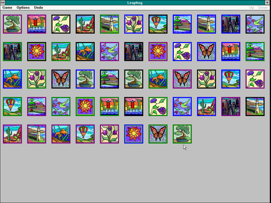 Many tiles surrounded by colors, waiting on me to leapfrog them.