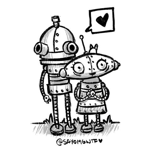 Doodle fan art of Josef and Berta from Machinarium! Game by Amanita Design.