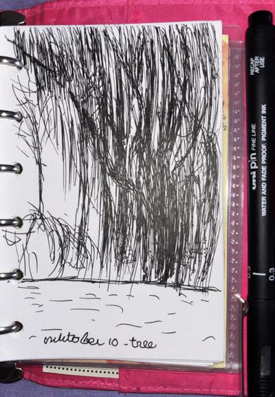 A badly drawn weeping willow.