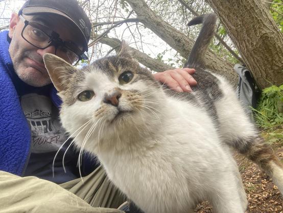 Indy the Industrial Estate Cat and me.