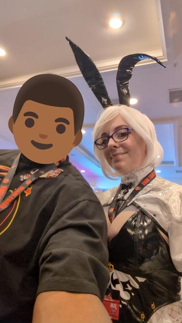 Me with a cosplayer in a bunny suit