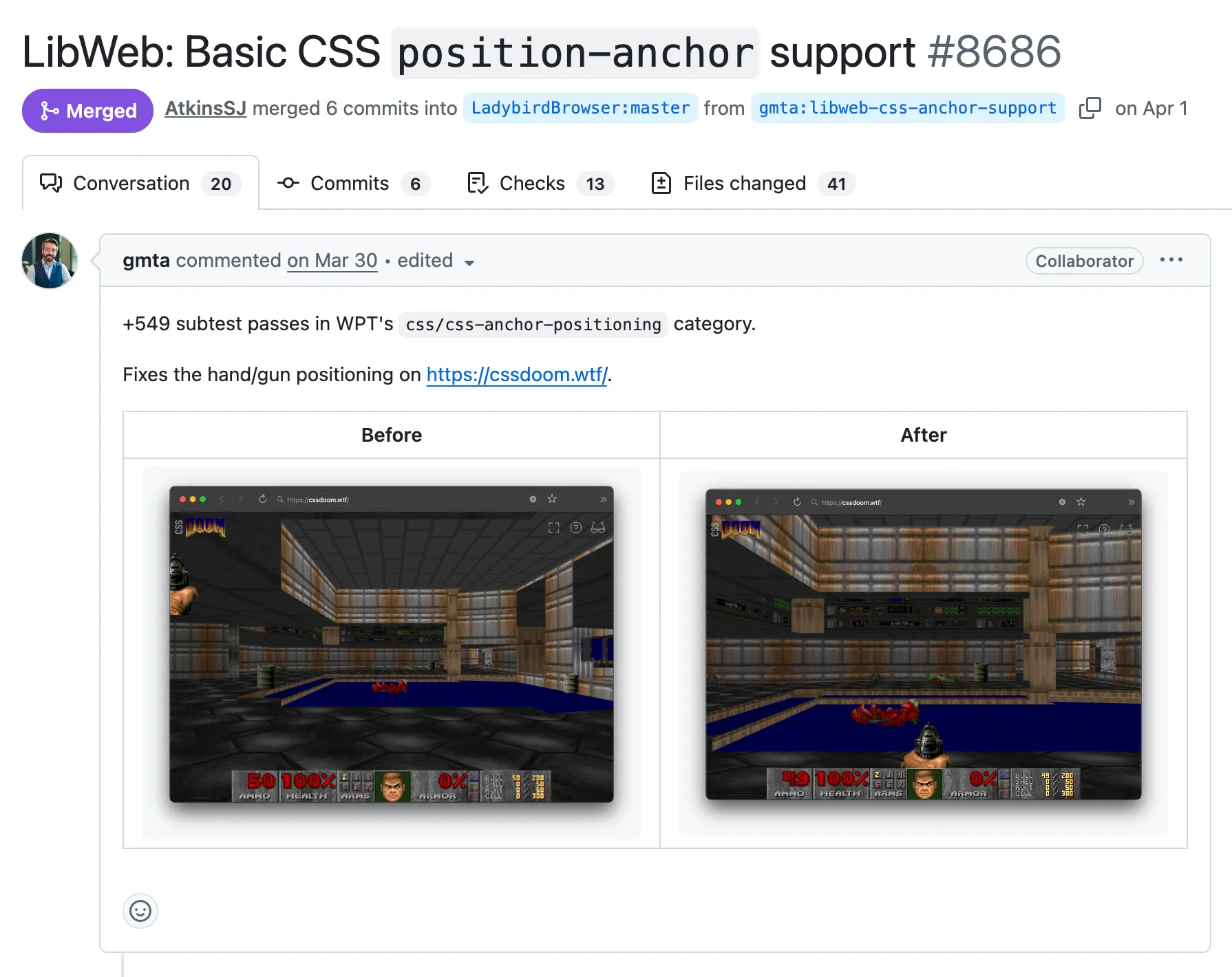 The one where Ladybird added basic CSS Anchor Positioning support just so it can more accurately run @html5test ’s cs...