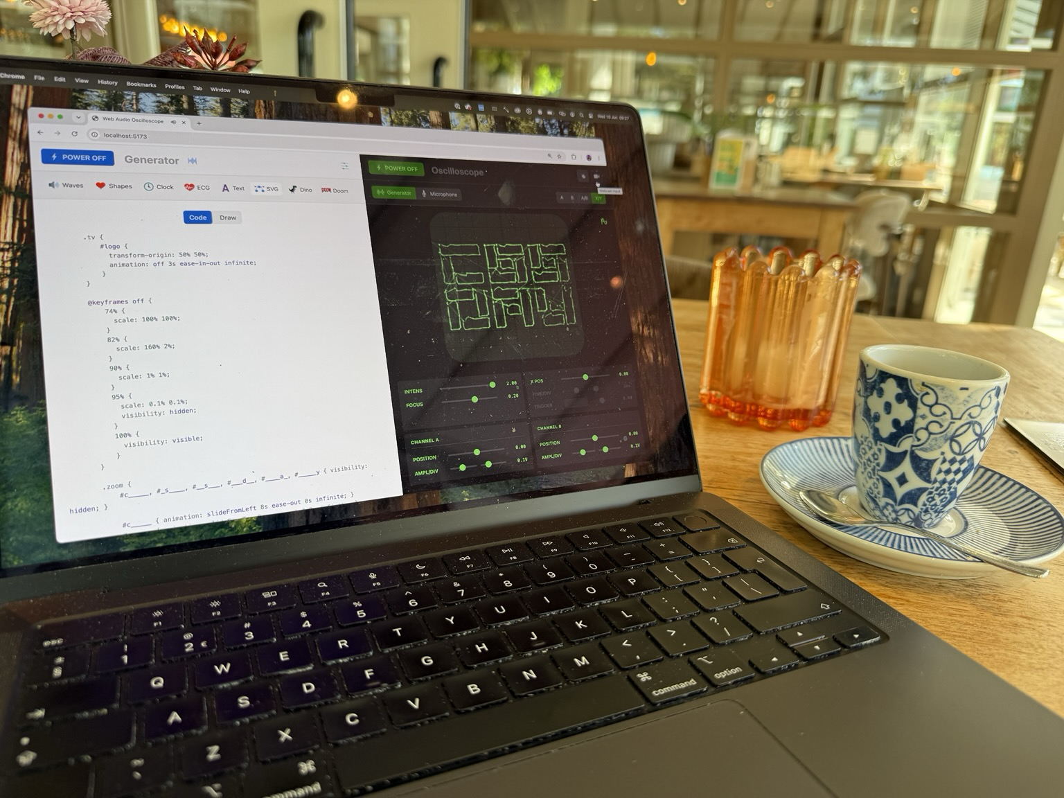 On my way to #cssday, having a stop with some coffee and working on finishing my demos. What can go wrong. Totally pr...