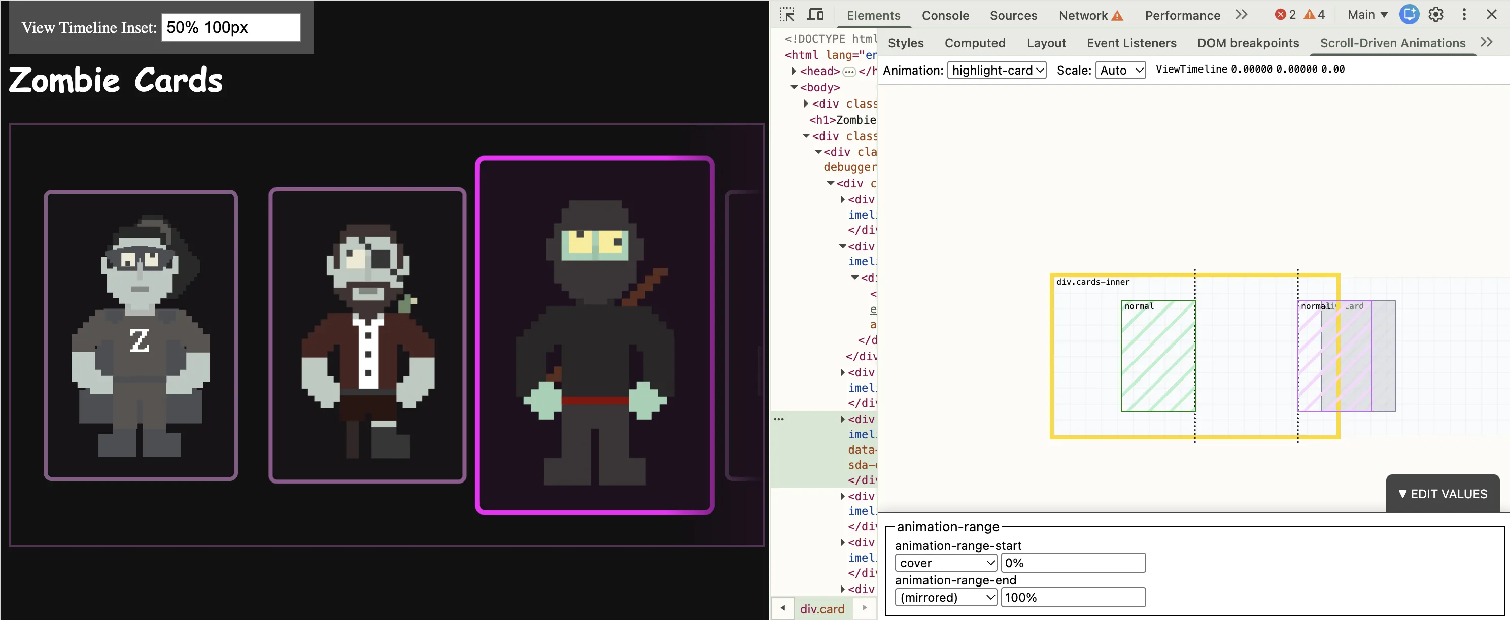 Productive evening. Added 1 new features + fixed 4 bugs for my Scroll-Driven Animations DevTools extension (http://br...