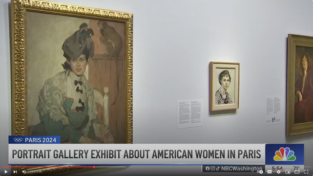 A screenshot of a YouTube video by NBC highlighting the exhibition "Brilliant Exiles" on view at the National Portrait Gallery