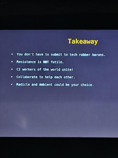 A screen that says 'Resistance is not futile'
