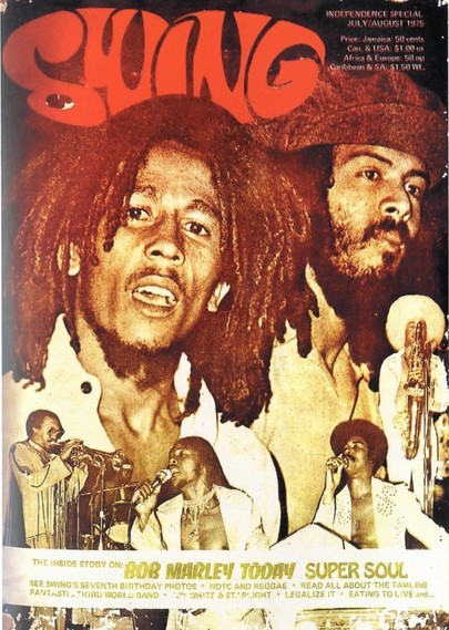 Bob Marley on the cover of Swing, 1975