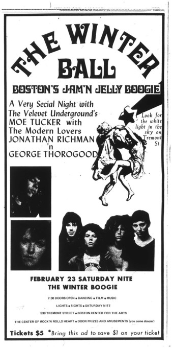 The Winter Ball; A Very Special Night with The Velvet Underground's Moe Tucker with The Modern Lovers JONATHAN RICHMAN 'n GEORGE THOROGOOD