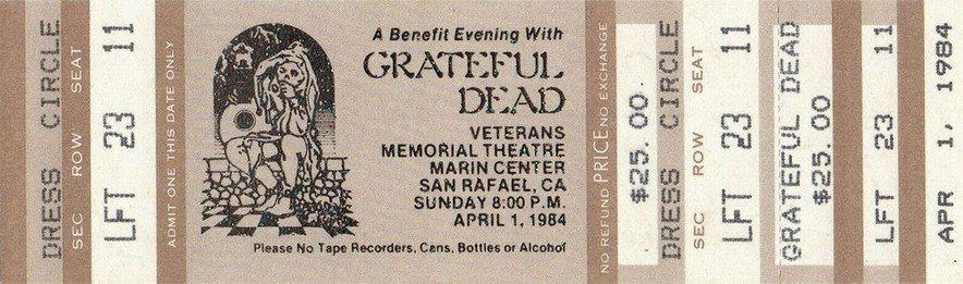 A Benefit Evening with Grateful Dead, Veterans Memorial Theatre, Marin Center, San Rafael, CA