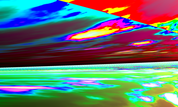generative art that resembles a colorful horizon and sky