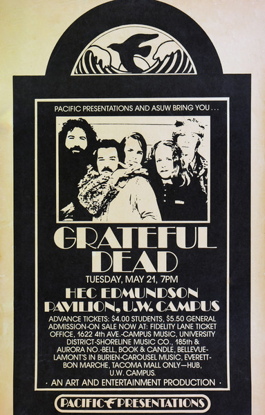 ad for the Grateful Dead at HEC Edmundson Pavilion in Seattle, Tuesday 21, 7pm