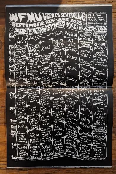 centerfold of schedule