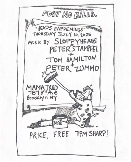 poster for Sloppy Heads, Peter Stampfel, and Tom Hamilton/Peter Zummo