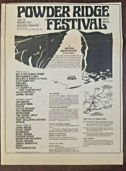 Powder Ridge Festival advertisement 
