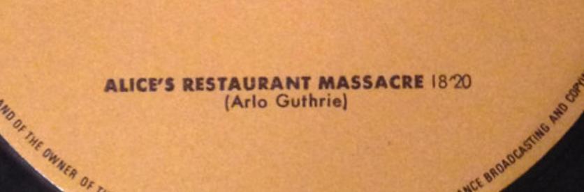 record inset sticker: Alice's Restaurant Massacre (18:20)