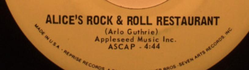 record inset sticker: Alice's Rock & Roll Restaurant (4:44)