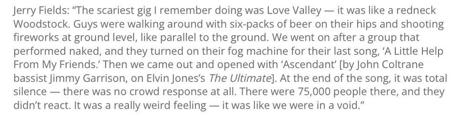 Jerry Fields quote about Love Valley as "redneck Woodstock"