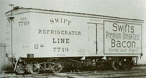 white train car for Swift Refrigerator Line