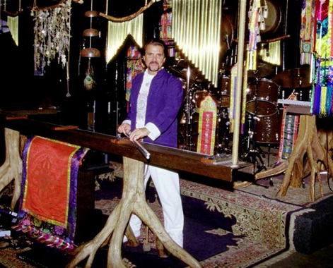 Lupica poses with homemade instruments