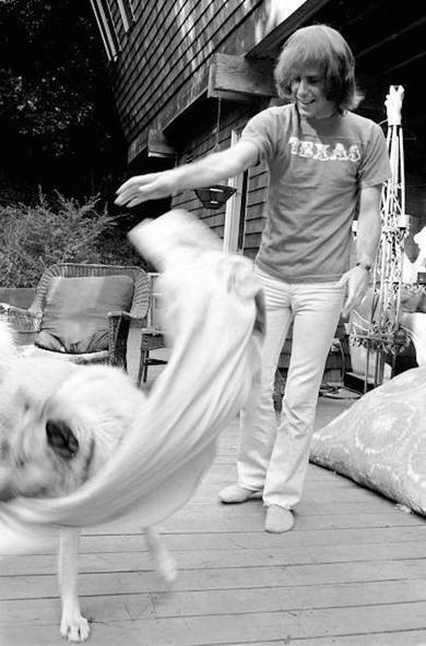 Bob Weir plays with Otis the Dog on the back deck at Ace's