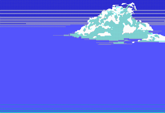 digital blue sky with single cloud