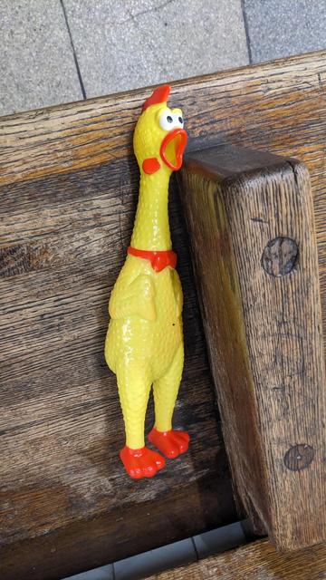 detail of toy chicken