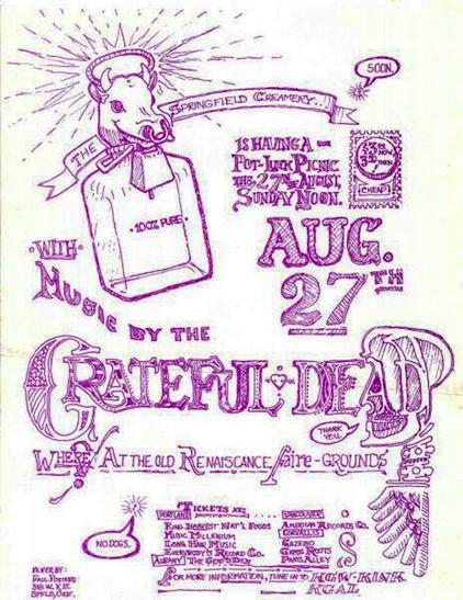 flyer for Grateful Dead in veneta