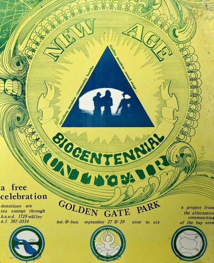 poster for New Age Biocentennial Unity Fair in Golden Gate Park