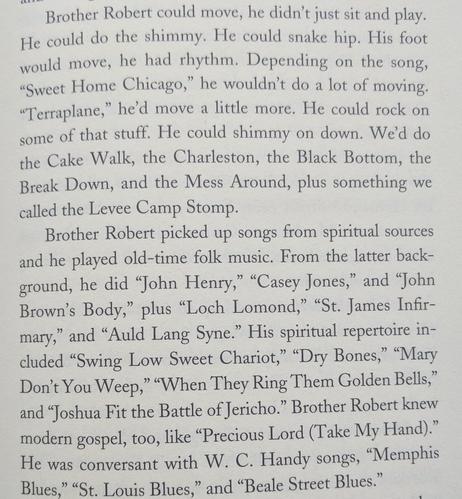 book excerpt about Robert Johnson performance repertoire.
