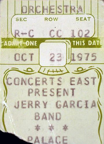 ticket stub for Jerry Garcia Band