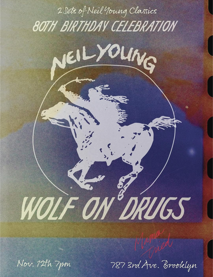 flyer for Wolf On Drugs, 11/12, at Mama Tried 7pm