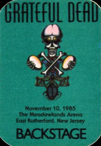 Grateful Dead backstage pass with Aoxomoxoa skull & crossbones