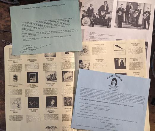 paper ephemera from inside LP sleeve